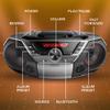 Philips Portable Boombox CD Player Bluetooth FM Radio MP3 Mega Bass Reflex Stereo Sound System with NFC, 12W, USB Input, Headphone Jack, and LCD Display view 3