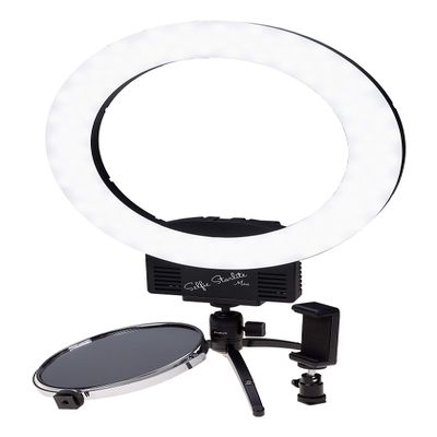 Fotodiox Selfie Starlite Mini Vlog Light w/Tabletop Tripod - 12in Bi-Color Dimmable LED Ring Light for Portrait, Photography, Makeup, YouTube, Live Streaming Video and More