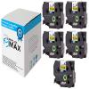SuppliesMAX Compatible Replacement for Brother Black on Yellow Laminated P-Touch Label Tape (5/PK-1/4in X 26.25Ft/36mm x 8m) (TZ-S611_5PK) view 1