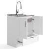 SIMPLIHOME Reed All-in-One 28 inch Wide Utility Sink and Laundry Cabinet in Pure White Finish, Transitional Stainless Steel Sink Cabinet for Laundry Rooms with High-Arch Chrome Faucet and Storage view 4