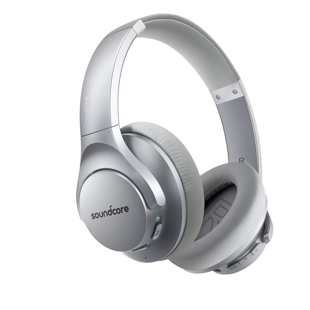 Soundcore Anker Life Q20 Hybrid Active Noise Cancelling Headphones, Wireless Over Ear Bluetooth Headphones with 40H Playtime, Hi-Res Audio, Deep Bass, Memory Foam Ear Cups and Headband (Renewed)