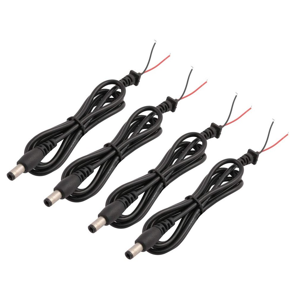Aexit 4 Pcs 5.5x2.5mm DC Power Jack Male Cable Cord Wire Pigtail for CCTV Camera 100cm (5e45b63b2881ca91b5438d916912fe33)