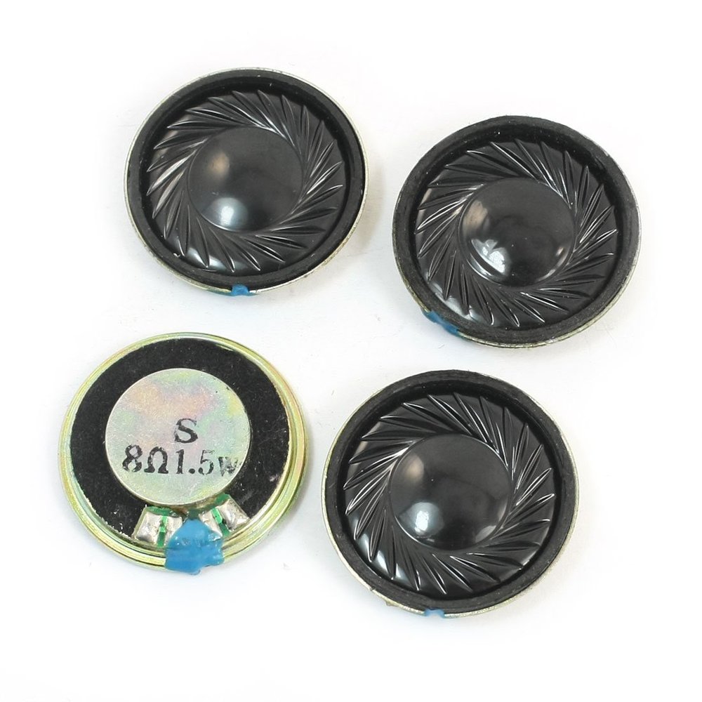 Aexit LCD Ad Player Parts 28mm Dia Round Metal Magnetic Type Speaker Loudspeaker 1.5W 8 Ohm 4 Pcs (54002b26034f99399569be6ec3a7c54b)