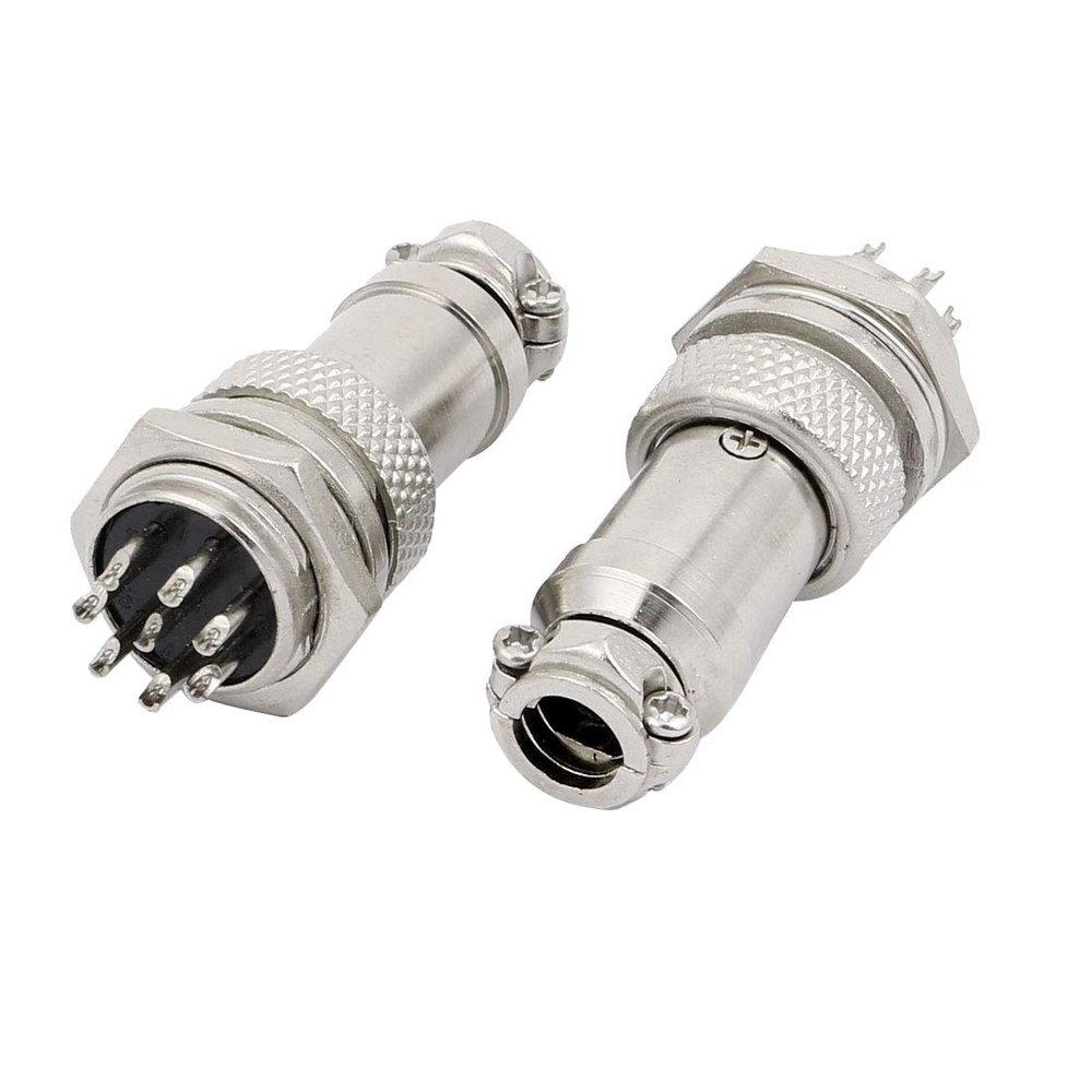 Aexit 2 Pcs 8 Pin 16mm Male and Female Metal Aviation Socket Connector (b34bd616371324431bfe55c92efec0a5)