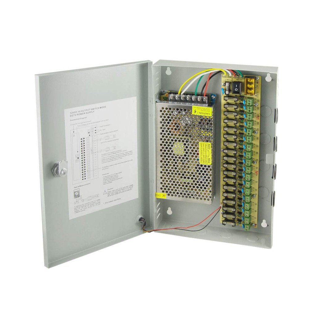 Aexit DC 12V 10A 18 CH 18 Channel CCTV Camera Distributed Power Supply Box (01f4d1986fc77e85e9e2aff38fb1f827)