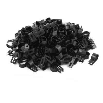 Aexit 200Pcs Nylon R Type 3/4" 19mm Cable Cord Wire Clamp Clip Fastener Black (f2174a117ce645ee27ae82e65518e90d)