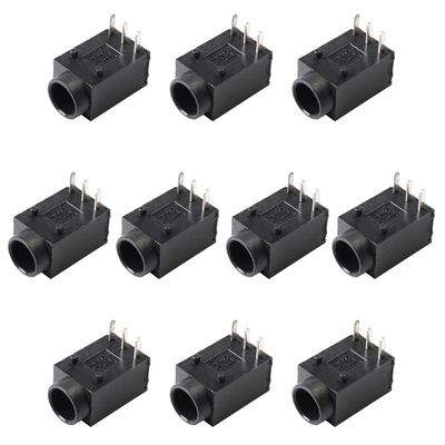Fielect 15Pcs 3.5mmx1.3mm DC Power Jack Plug 3 Pin Female Socket Connector, DC-003A