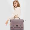 EaseGave Women's 17 Inch Laptop Briefcase, Vintage Purple Saffiano Eco-leather, Multi-Compartment, 3 lb Weight Capacity view 2