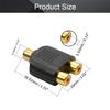 Fielect RCA Female to 2 RCA Female Connector Stereo Audio Video Cable Adapter Splitter Black 8Pcs view 2