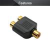 Fielect RCA Female to 2 RCA Female Connector Stereo Audio Video Cable Adapter Splitter Black 8Pcs view 3