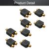 Fielect RCA Female to 2 RCA Female Connector Stereo Audio Video Cable Adapter Splitter Black 8Pcs view 4