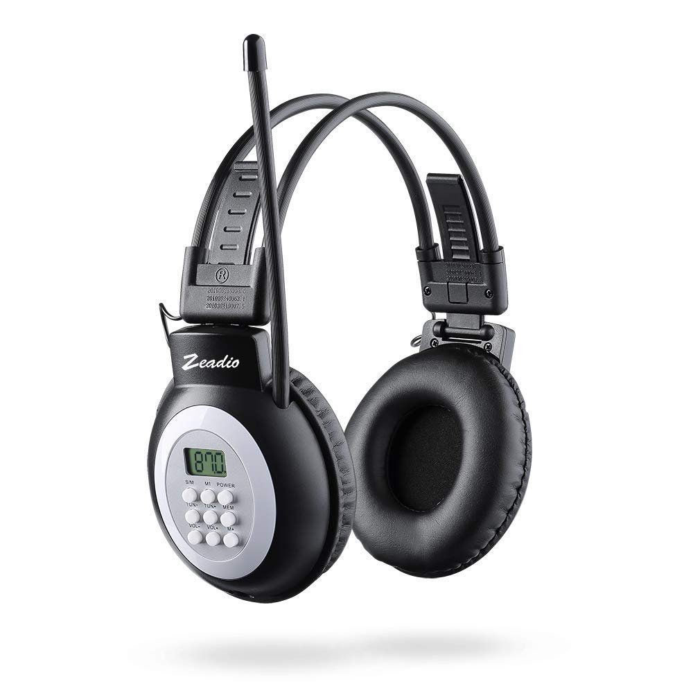 Zeadio FM Headphone Radio, FM Stereo Headset Radio Receiver