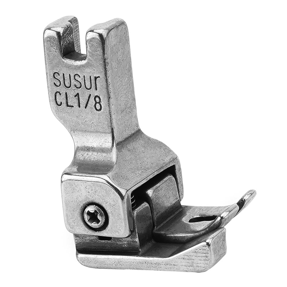Othmro 1Pcs Industrial Sewing Machines CL Right Side Edge Guide Compensating Presser Foot Metal Presser Feet Sewing Presser Foot 1/8inch for Replacement Accessories Silver