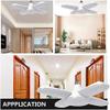 Folding LED Garage Lights Ceiling Light 80W Daylight 8000LM LED Bulbs CRI 80 Shop Light Working Basement Light with 4 Adjustable Panels Trilight Fixtures E26 E27 for Workshop Barn Ware (Warm White) view 2
