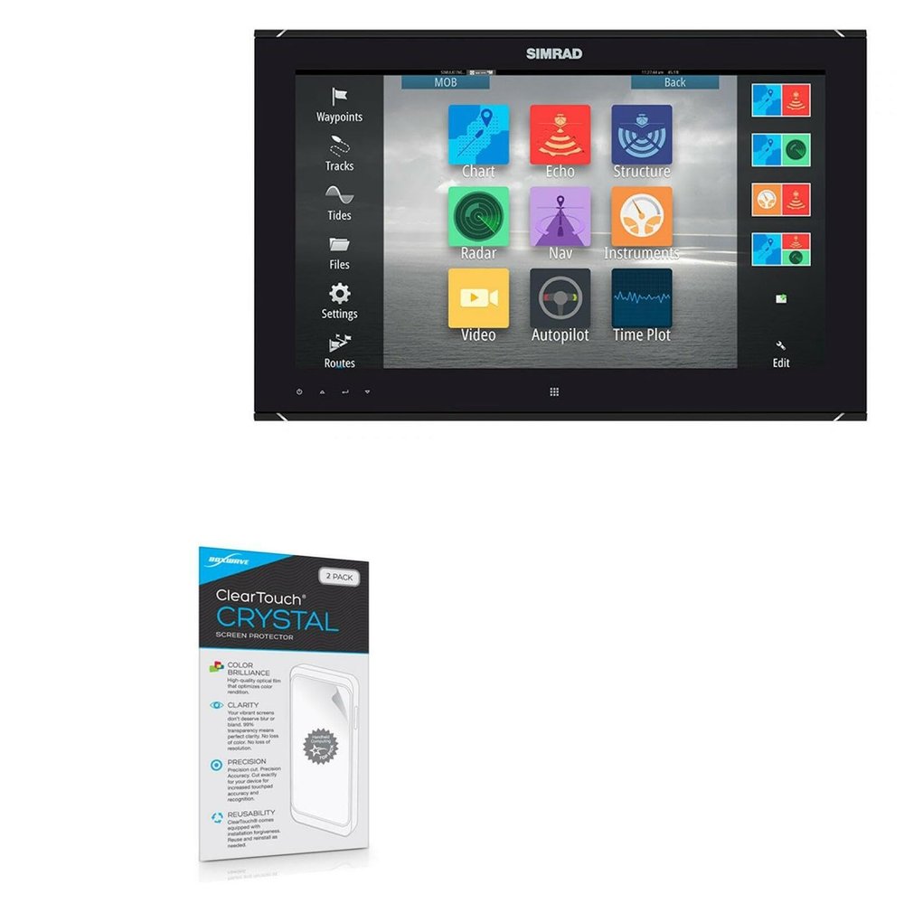 BoxWave Screen Protector Compatible with Simrad MO19-T - ClearTouch Crystal (2-Pack), HD Film Skin - Shields from Scratches