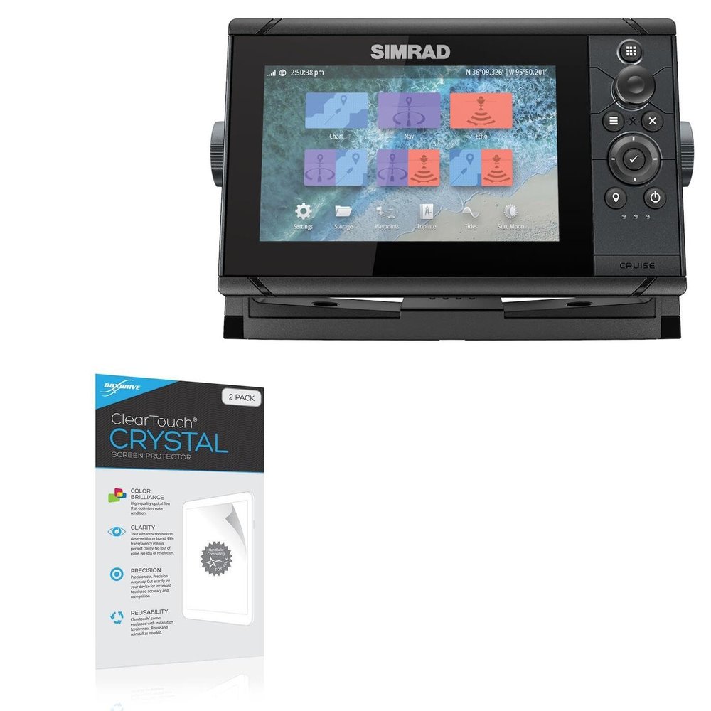 BoxWave Screen Protector Compatible with Simrad Cruise 7 - ClearTouch Crystal (2-Pack), HD Film Skin - Shields from Scratches