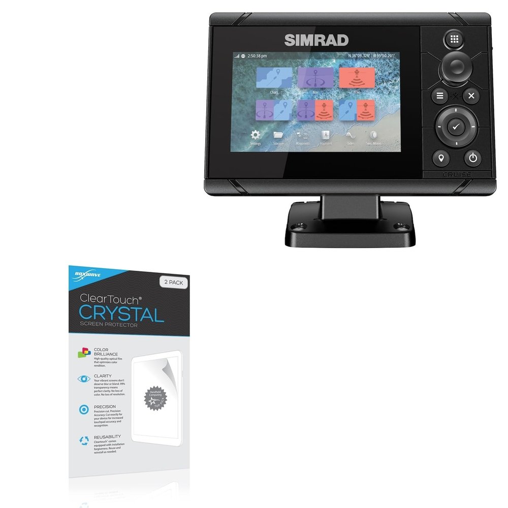 BoxWave Screen Protector Compatible with Simrad Cruise 5 - ClearTouch Crystal (2-Pack), HD Film Skin - Shields from Scratches