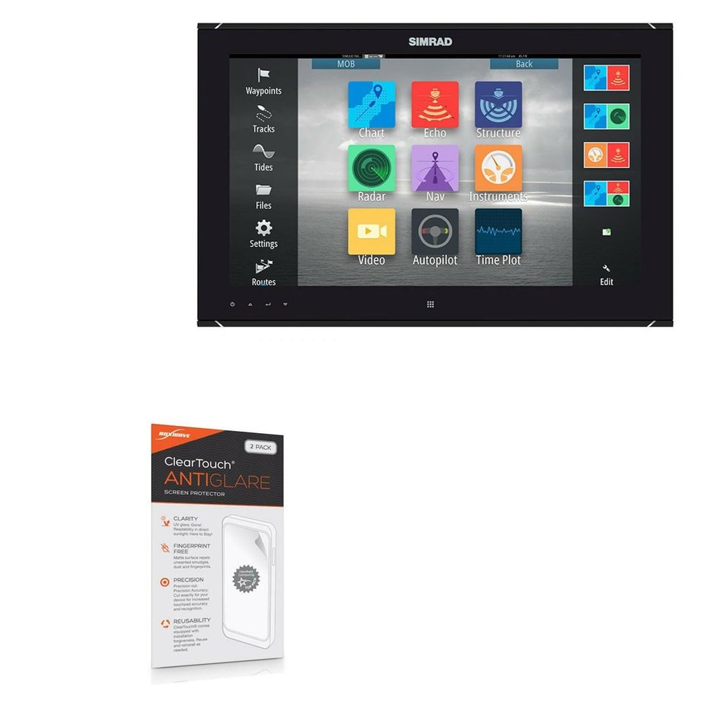 BoxWave Screen Protector Compatible with Simrad MO19-T - ClearTouch Anti-Glare (2-Pack), Anti-Fingerprint Matte Film Skin