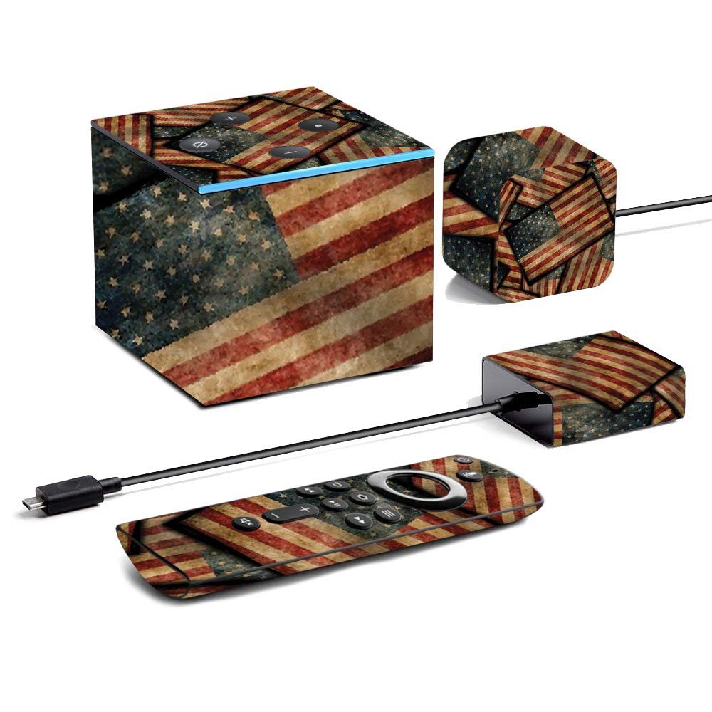 MightySkins Skin for Amazon Fire TV Cube (2020) - Vintage American | Protective, Durable, and Unique Vinyl Decal wrap Cover | Easy to Apply, Remove, and Change Styles | Made in The USA