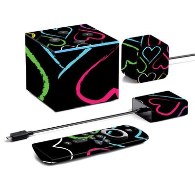 MightySkins Skin for Amazon Fire TV Cube (2020) - Hearts | Protective, Durable, and Unique Vinyl Decal wrap Cover | Easy to Apply, Remove, and Change Styles | Made in The USA