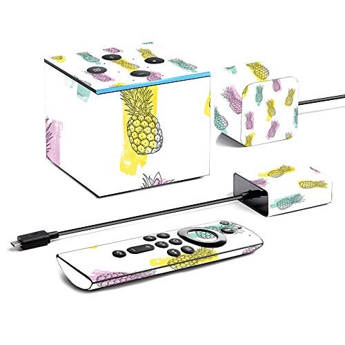 MightySkins Skin for Amazon Fire TV Cube (2020) - Funky Pineapples | Protective, Durable, and Unique Vinyl Decal wrap cover | Easy To Apply, Remove, and Change Styles | Made in the USA, Model Number: AMFITVCU2-Funky Pineapples