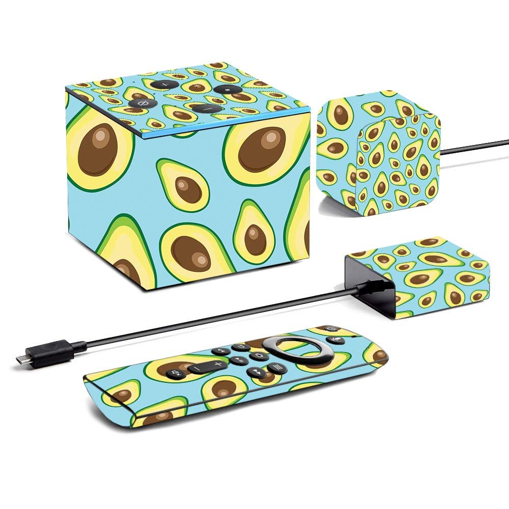 MightySkins Skin for Amazon Fire TV Cube (2020) - Blue Avocados | Protective, Durable, and Unique Vinyl Decal wrap Cover | Easy to Apply, Remove, and Change Styles | Made in The USA