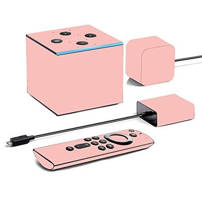 MightySkins Skin for Amazon Fire TV Cube (2020) - Solid Blush | Protective, Durable, and Unique Vinyl Decal wrap cover | Easy To Apply, Remove, and Change Styles | Made in the USA, AMFITVCU2-Solid Blush