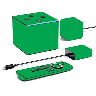 MightySkins Skin for Amazon Fire TV Cube (2020) - Solid Green | Protective, Durable, and Unique Vinyl Decal wrap cover | Easy To Apply, Remove, and Change Styles | Made in the USA, Model Number: AMFITVCU2-Solid Green