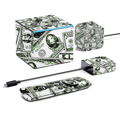 MightySkins Carbon Fiber Skin for Amazon Fire TV Cube (2020) - Phat Cash | Protective, Durable Textured Carbon Fiber Finish | Easy to Apply, Remove, and Change Styles | Made in The USA