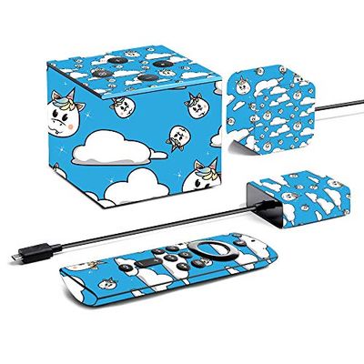 MightySkins Skin for Amazon Fire TV Cube (2020) - Unicorn Clouds | Protective, Durable, and Unique Vinyl Decal wrap cover | Easy To Apply, Remove, and Change Styles | Made in the USA, AMFITVCU2-Unicorn Clouds