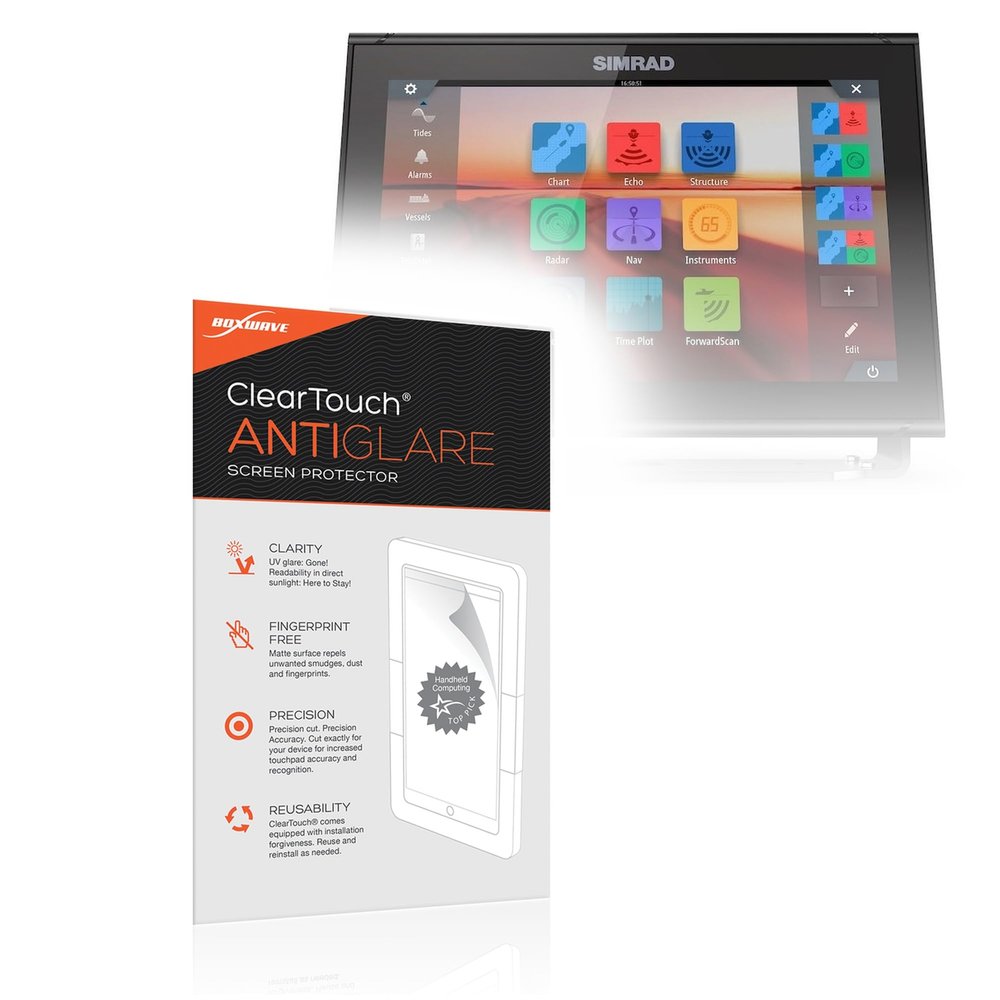 BoxWave Screen Protector Compatible with Simrad GO12 XSE - ClearTouch Anti-Glare (2-Pack), Anti-Fingerprint Matte Film Skin