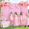 10ft x 7ft Pink Backdrop Curtain for Parties Light Pink Wrinkle Free Backdrop Drapes Panels for Baby Shower Wedding Birthday Photo Gender Reveal Photography Polyester Fabric Background Decoration view 2