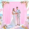 10ft x 7ft Pink Backdrop Curtain for Parties Light Pink Wrinkle Free Backdrop Drapes Panels for Baby Shower Wedding Birthday Photo Gender Reveal Photography Polyester Fabric Background Decoration view 3