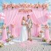 10ft x 7ft Pink Backdrop Curtain for Parties Light Pink Wrinkle Free Backdrop Drapes Panels for Baby Shower Wedding Birthday Photo Gender Reveal Photography Polyester Fabric Background Decoration view 4