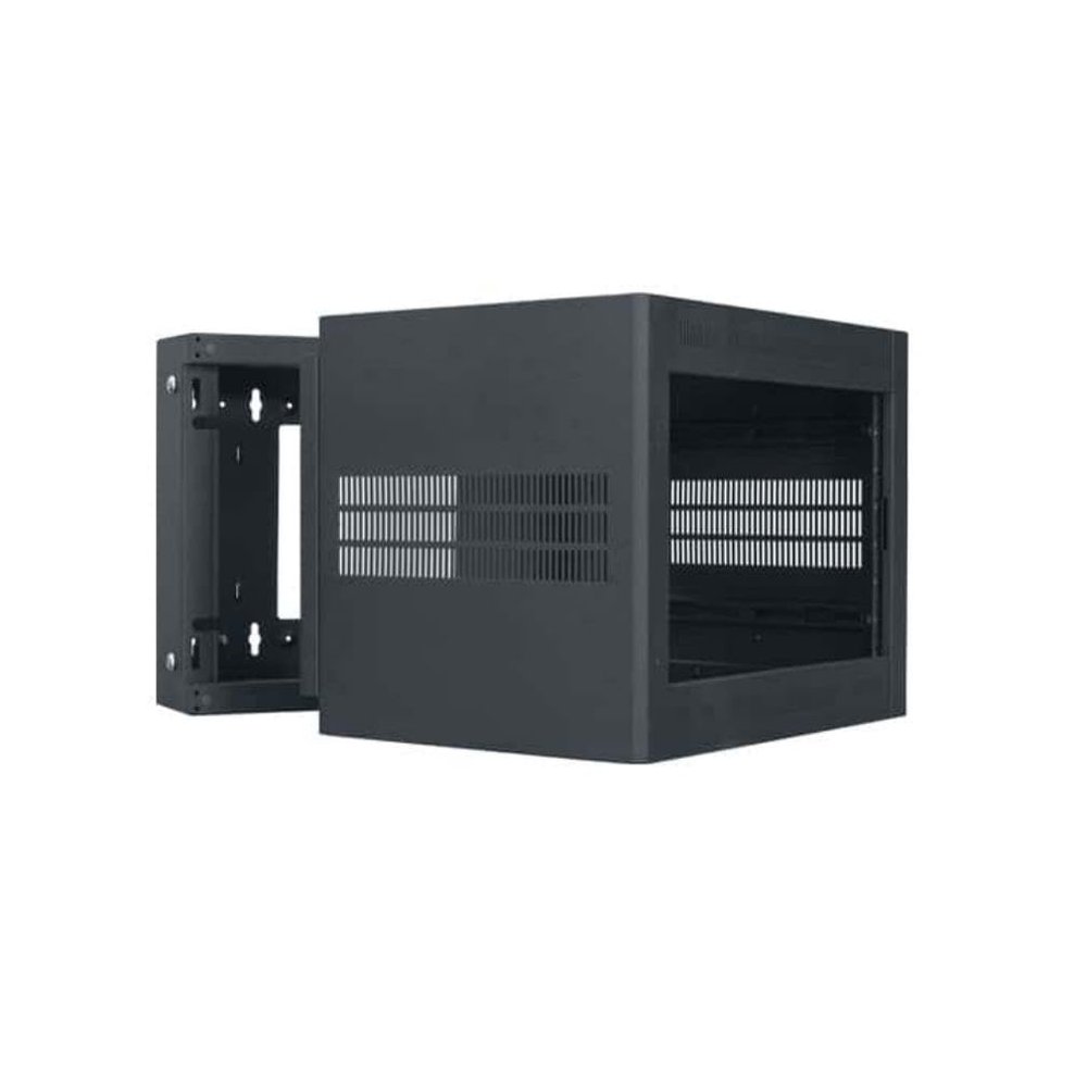 Lowell LWR-723 LWR Series 7U x 23 Inches Deep Wall Mount Rack/Cabinet; Front Mounting Section Swings Open from Its Backbox; Welded 16-Gauge Certified US Steel Backbox and Front Mounting Section