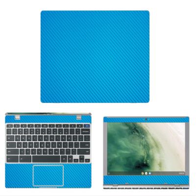 Decalrus - Protective Decal for Samsung Chromebook 4 XE310XBA (11.6" Screen) Laptop LITE Blue Carbon Fiber Skin case Cover wrap CFSAchromebook4_XE310XBALiteBlue