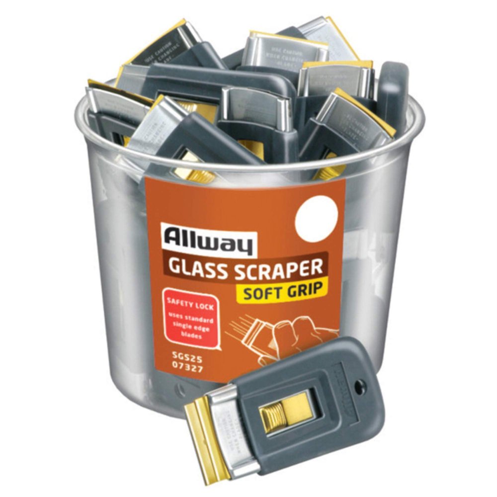 ALLWAY Soft Grip 1.5 in. W Steel Retractable Glass Scraper