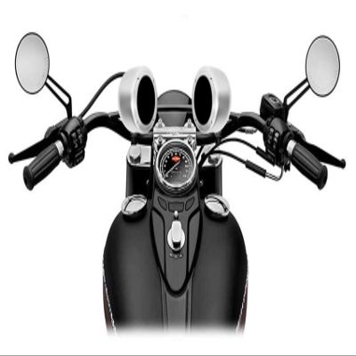 (2) RockvilIe MAC40B 4" Chrome Swivel Aluminum Motorcycle Handlebar Speaker Pods