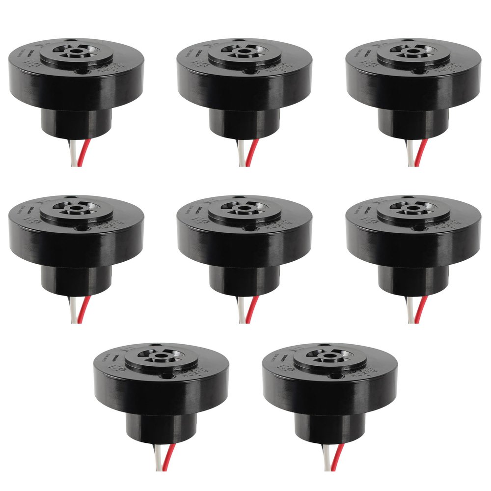 GBAYSA 8 Pack Photocell Light Sensor,Locking Style Photo Sensor Receptacle,Photo Control Base Light Sensor Switch for Street Garden Outdoor Light
