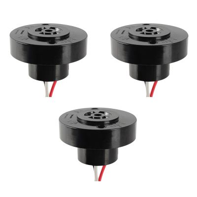 GBAYSA 3 Pack Photocell Light Sensor,Locking Style Photo Sensor Receptacle,Twist Lock Photo Control Base Light Sensor Switch for Street Garden Outdoor Lighting