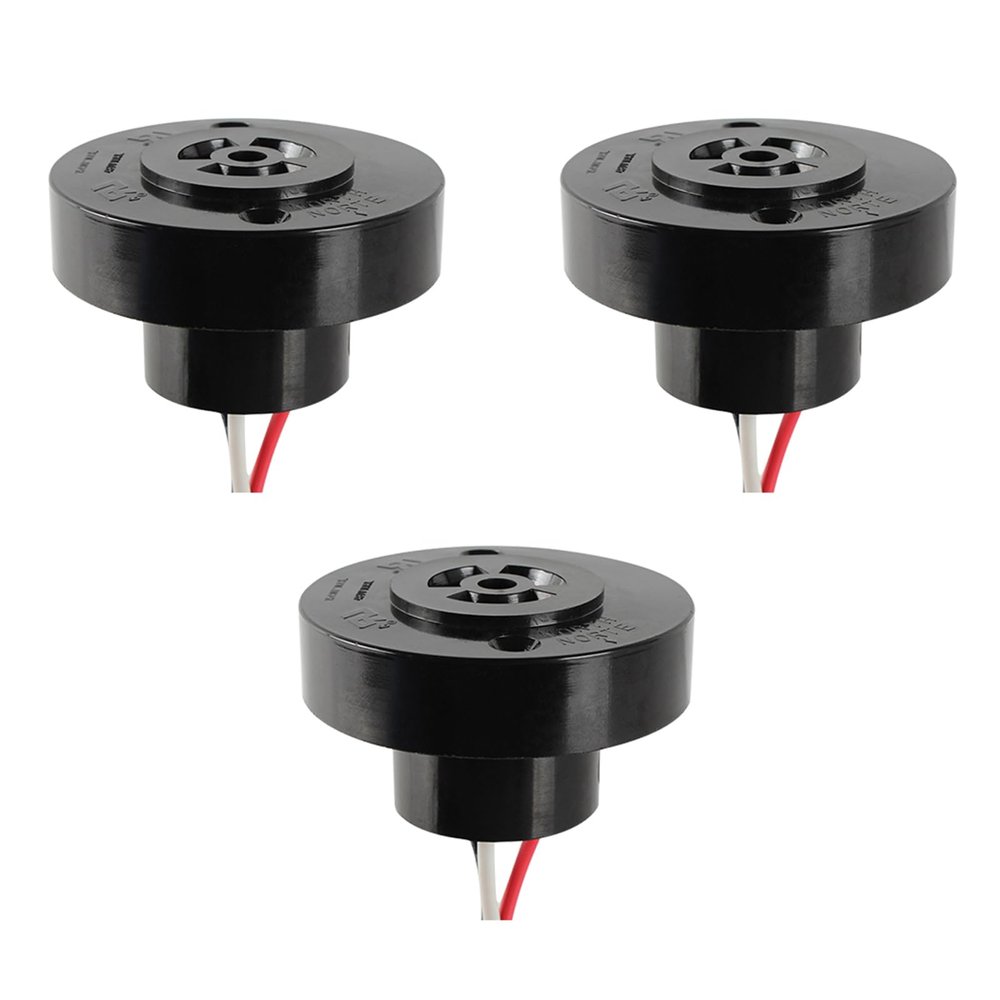GBAYSA 3 Pack Photocell Light Sensor,Locking Style Photo Sensor Receptacle,Twist Lock Photo Control Base Light Sensor Switch for Street Garden Outdoor Lighting