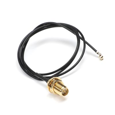 Othmro 2Pcs RF1.37 Soldering Wire Outer Screw Inner Needle SMA Female Connector Cable WiFi Pigtail Cable 0.5M Long Power Adapter Cable for Electronic Measuring Instrument Black