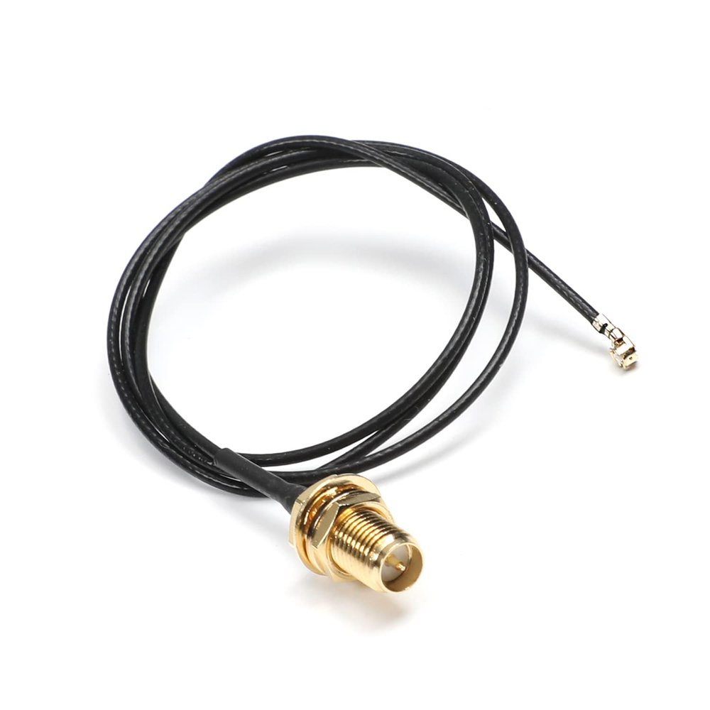 Othmro 2Pcs RF1.37 Soldering Wire Outer Screw Inner Needle SMA Female Connector Cable WiFi Pigtail Cable 0.5M Long Power Adapter Cable for Electronic Measuring Instrument Black
