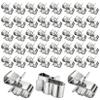50 Pack 20mm Total Length Stainless Steel Cable Clips Stainless Steel Double-clamp Frame Wire Clips view 1