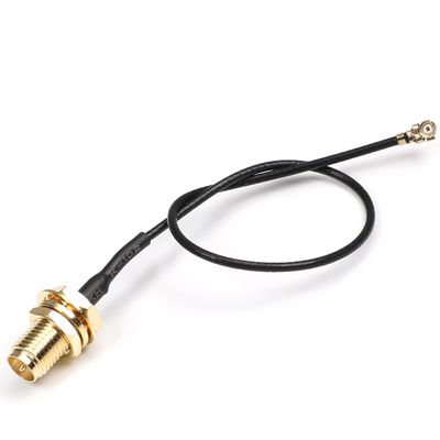 Othmro 1Pcs RF1.37 Soldering Wire Outer Screw Inner Needle SMA Female Connector Cable WiFi Pigtail Cable 0.15M Long Power Adapter Cable for Electronic Measuring Instrument Black