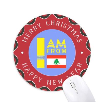 I Am from Lebanon Mouse Pad Merry Christmas Round Rubber