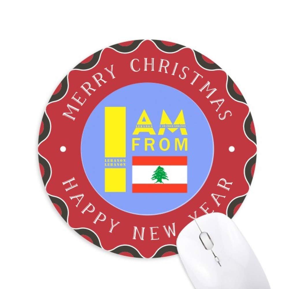 I Am from Lebanon Mouse Pad Merry Christmas Round Rubber