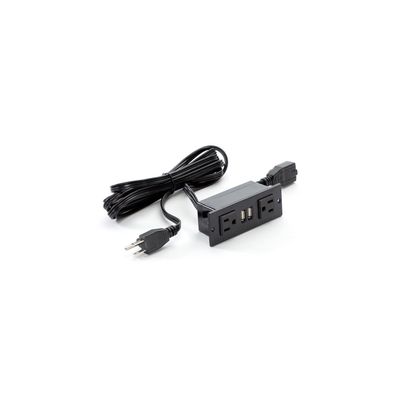 Safco Power Module with 2 Power and 2 USB Outlets, 1 Daisy Chain