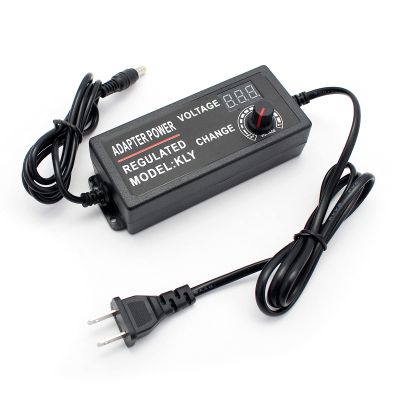 3-24V 2A Adjustable Power Adapter, Yetaida 48W Universal Switching Variable Power Supply 100-240V AC to DC 5V 6V 9V 12V 15V 18V 19V 20V for LCD Monitors, LCD TVs, LED Strip Lights, Routers