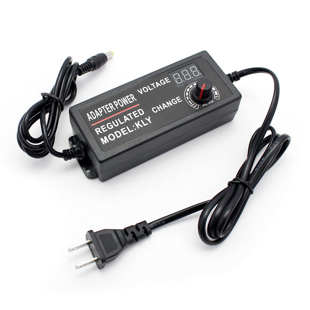 3-24V 2A Adjustable Power Adapter, Yetaida 48W Universal Switching Variable Power Supply 100-240V AC to DC 5V 6V 9V 12V 15V 18V 19V 20V for LCD Monitors, LCD TVs, LED Strip Lights, Routers
